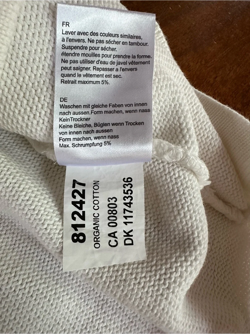 Holebrook Sweden Newport Organic Cotton Knit Sweater Small White